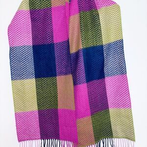 100% Cashmere Scottish Colorful Scarf 12x65